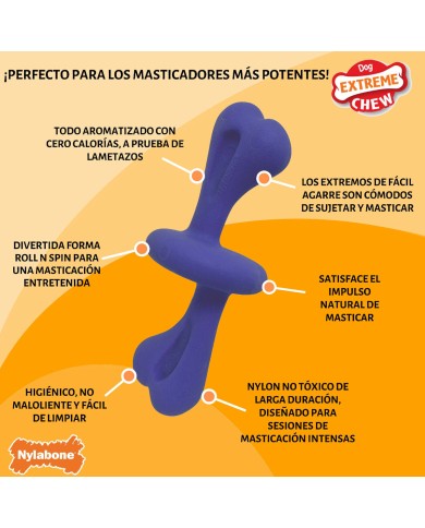 Osso Nylabone Azzurro Bacon L Osso Nylabone Azzurro Bacon L