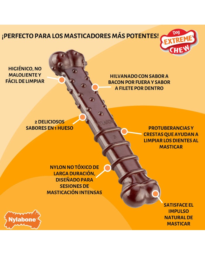 Osso Nylabone Marrone Bacon L Osso Nylabone Marrone Bacon L