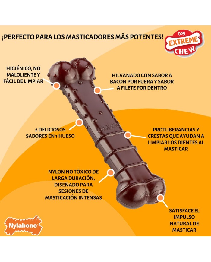 Osso Nylabone Marrone Bacon M Osso Nylabone Marrone Bacon M