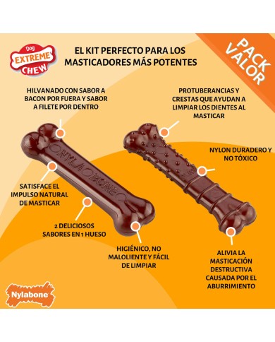 Osso Nylabone Marrone Bacon XS 2 Unità Osso Nylabone Marrone Bacon XS 2 Unità