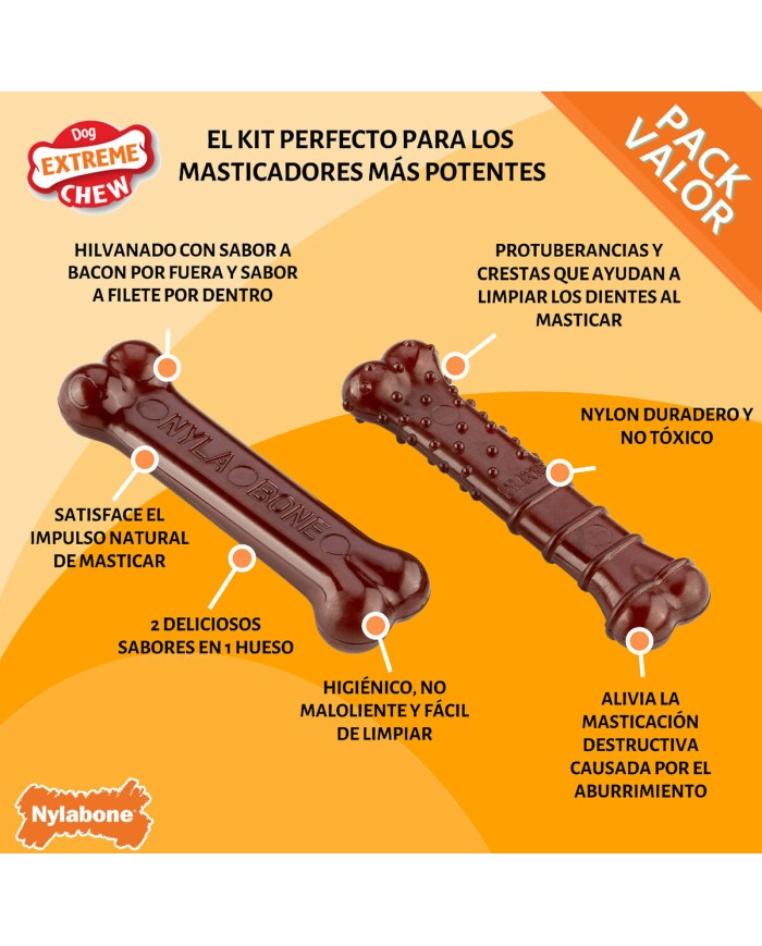 Osso Nylabone Marrone Bacon XS 2 Unità Osso Nylabone Marrone Bacon XS 2 Unità