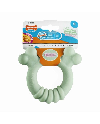 Giocattolo da mordere per cani Nylabone SENSORY TACTILE RING Verde Burro Di Arachidi Pollo S Giocattolo da mordere per cani Nylabone SENSORY TACTILE RING Verde Burro Di Arachidi Pollo S