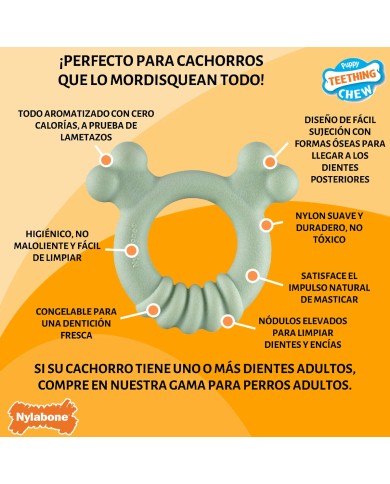 Giocattolo da mordere per cani Nylabone SENSORY TACTILE RING Verde Burro Di Arachidi Pollo S Giocattolo da mordere per cani Nylabone SENSORY TACTILE RING Verde Burro Di Arachidi Pollo S