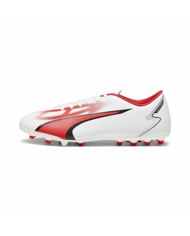 Scarpe da Calcio per Adulti Puma Ultra Play MG Bianco Rosso Scarpe da Calcio per Adulti Puma Ultra Play MG Bianco Rosso