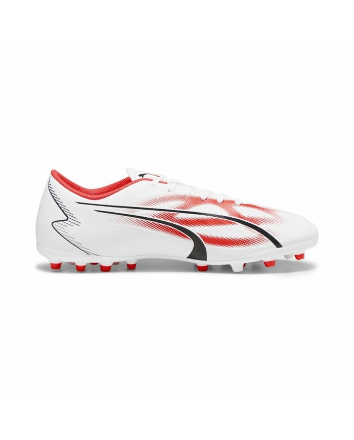 Scarpe da Calcio per Adulti Puma Ultra Play MG Bianco Rosso