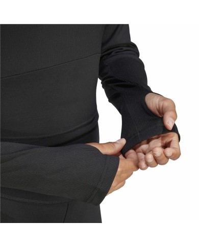 Maglia a Maniche Lunghe Donna Adidas Studio Nero Maglia a Maniche Lunghe Donna Adidas Studio Nero