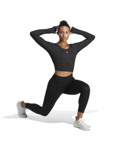 Maglia a Maniche Lunghe Donna Adidas Studio Nero Maglia a Maniche Lunghe Donna Adidas Studio Nero
