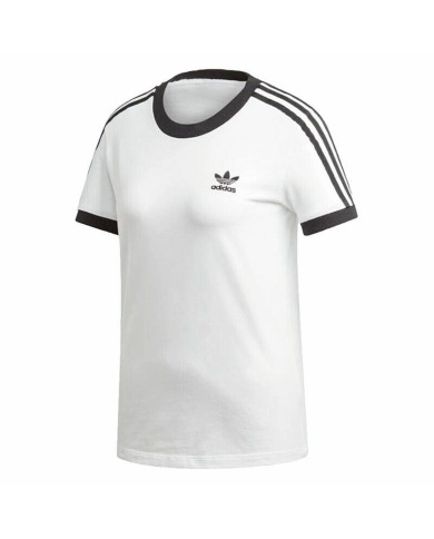 Maglia a Maniche Corte Donna Adidas 3 stripes Bianco Maglia a Maniche Corte Donna Adidas 3 stripes Bianco