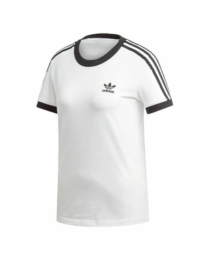 Maglia a Maniche Corte Donna Adidas 3 stripes Bianco Maglia a Maniche Corte Donna Adidas 3 stripes Bianco