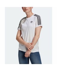Maglia a Maniche Corte Donna Adidas 3 stripes Bianco Maglia a Maniche Corte Donna Adidas 3 stripes Bianco