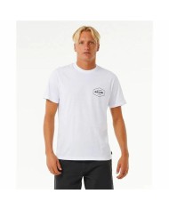 Maglia a Maniche Corte Uomo Rip Curl Stapler Bianco Maglia a Maniche Corte Uomo Rip Curl Stapler Bianco
