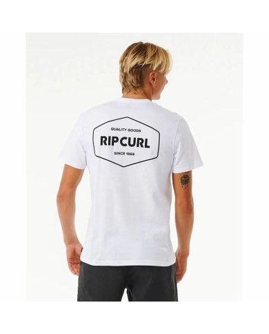 Maglia a Maniche Corte Uomo Rip Curl Stapler Bianco Maglia a Maniche Corte Uomo Rip Curl Stapler Bianco