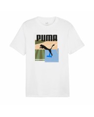 Maglia a Maniche Corte Uomo Puma GRAPHICS Summer Bianco Maglia a Maniche Corte Uomo Puma GRAPHICS Summer Bianco