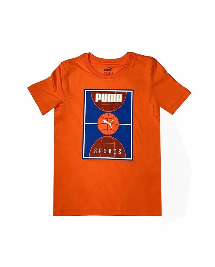 Maglia a Maniche Corte per Bambini Puma Bppo Basket Blank Ba Arancio Maglia a Maniche Corte per Bambini Puma Bppo Basket Blank Ba Arancio