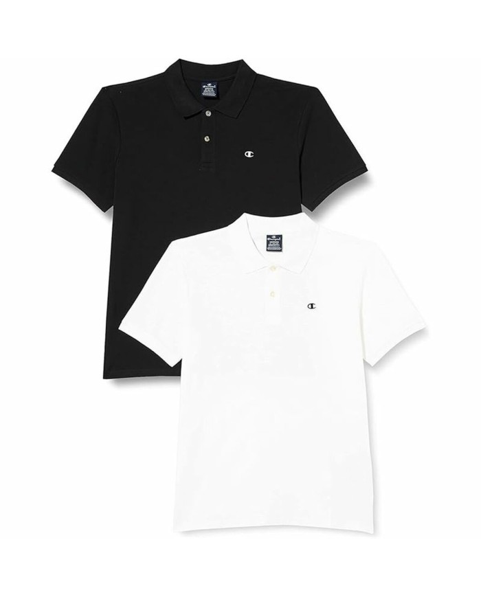 Polo a Maniche Corte Uomo Champion Nero Polo a Maniche Corte Uomo Champion Nero