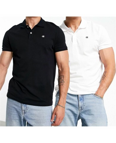 Polo a Maniche Corte Uomo Champion Nero