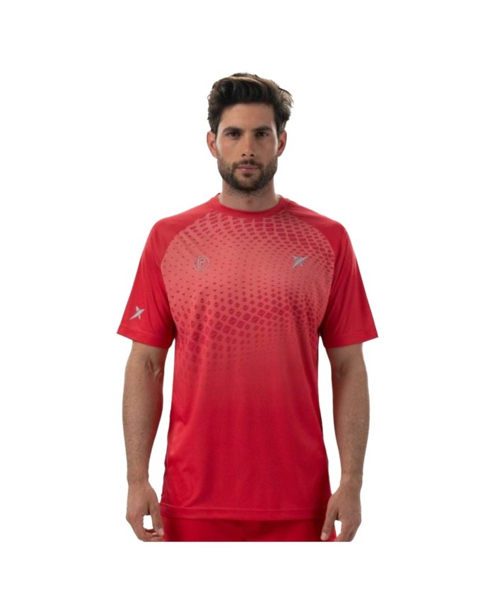 Maglia a Maniche Corte Uomo Drop Shot Benara Arancio Padel