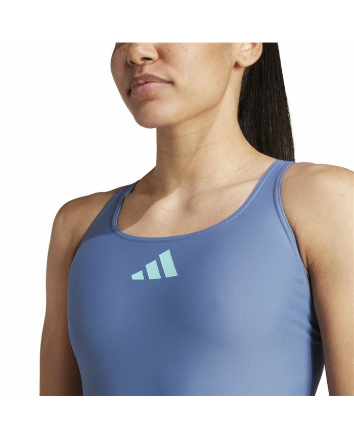 Costume da Bagno Donna Adidas 3 Bars Suit Azzurro Costume da Bagno Donna Adidas 3 Bars Suit Azzurro