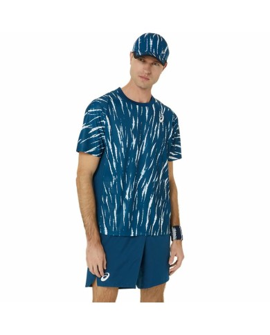 Maglia Sportiva a Maniche Corte Asics Game Ss Top Azzurro Tennis Maglia Sportiva a Maniche Corte Asics Game Ss Top Azzurro Tennis