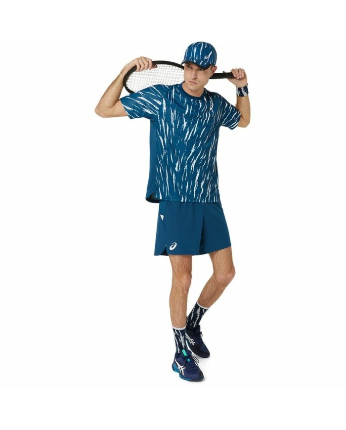 Maglia Sportiva a Maniche Corte Asics Game Ss Top Azzurro Tennis Maglia Sportiva a Maniche Corte Asics Game Ss Top Azzurro Tennis