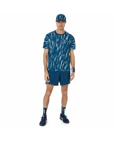 Maglia Sportiva a Maniche Corte Asics Game Ss Top Azzurro Tennis