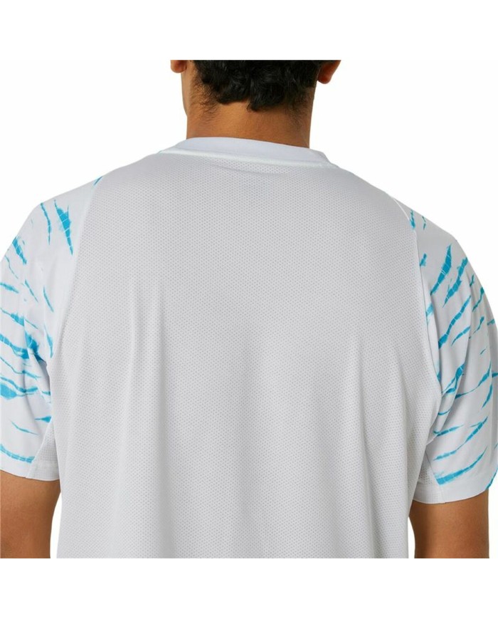 Maglia Sportiva a Maniche Corte Asics Game Ss Top Bianco Azzurro Chiaro Tennis