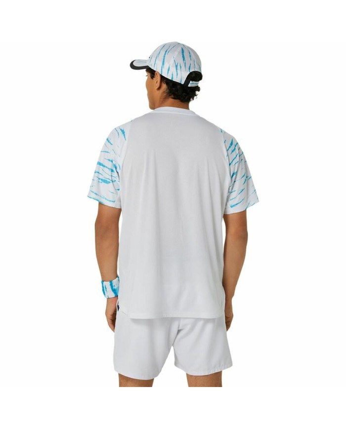 Maglia Sportiva a Maniche Corte Asics Game Ss Top Bianco Azzurro Chiaro Tennis