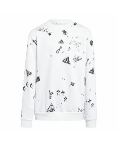 Felpa senza Cappuccio da Bambina Adidas Jg Bluv Q3Sweat Bianco Felpa senza Cappuccio da Bambina Adidas Jg Bluv Q3Sweat Bianco