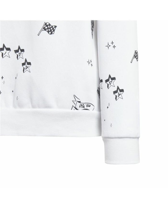 Felpa senza Cappuccio da Bambina Adidas Jg Bluv Q3Sweat Bianco