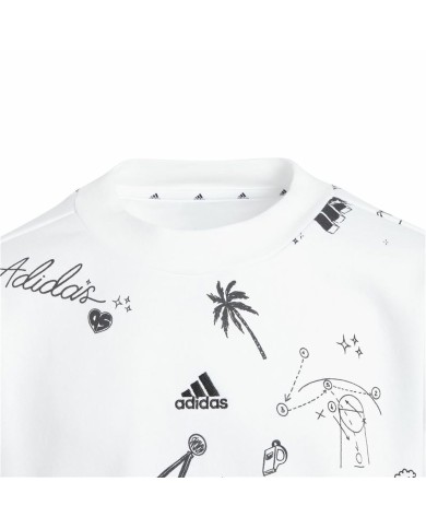 Felpa senza Cappuccio da Bambina Adidas Jg Bluv Q3Sweat Bianco Felpa senza Cappuccio da Bambina Adidas Jg Bluv Q3Sweat Bianco