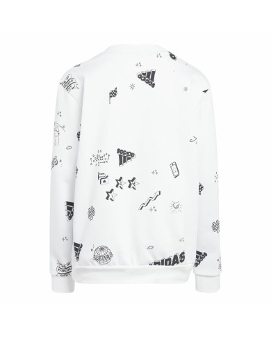 Felpa senza Cappuccio da Bambina Adidas Jg Bluv Q3Sweat Bianco Felpa senza Cappuccio da Bambina Adidas Jg Bluv Q3Sweat Bianco