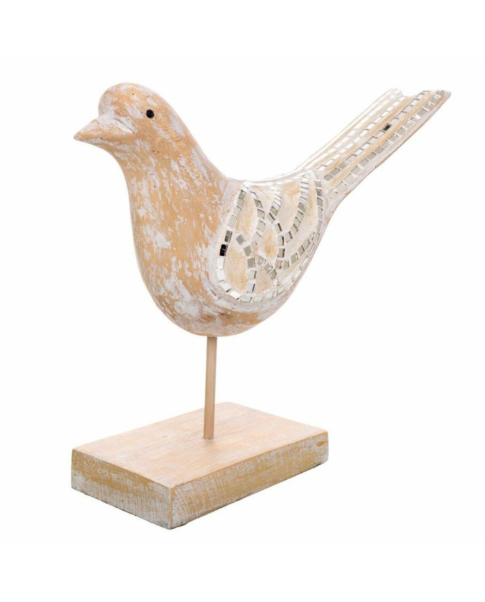 Statua Decorativa Alexandra House Living Bianco Naturale Legno Vetro Uccello 26 x 12 x 30 cm Statua Decorativa Alexandra House Living Bianco Naturale Legno Vetro Uccello 26 x 12 x 30 cm