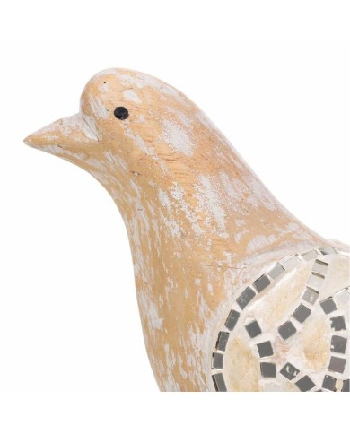 Statua Decorativa Alexandra House Living Bianco Naturale Legno Vetro Uccello 26 x 12 x 30 cm Statua Decorativa Alexandra House Living Bianco Naturale Legno Vetro Uccello 26 x 12 x 30 cm