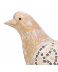 Statua Decorativa Alexandra House Living Bianco Naturale Legno Vetro Uccello 26 x 12 x 30 cm Statua Decorativa Alexandra House Living Bianco Naturale Legno Vetro Uccello 26 x 12 x 30 cm