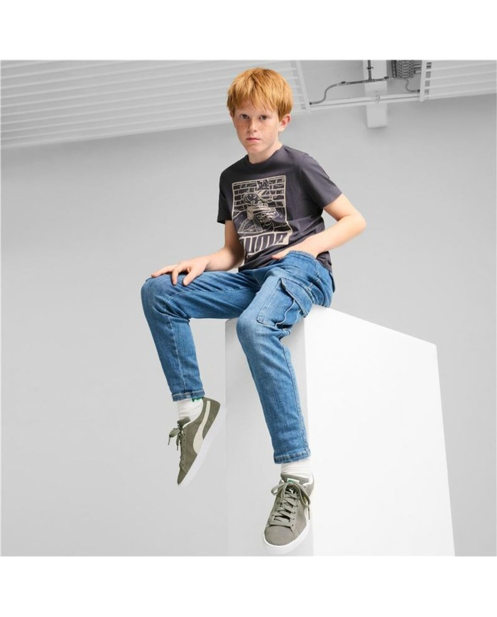 Maglia a Maniche Corte per Bambini Puma Viola Maglia a Maniche Corte per Bambini Puma Viola