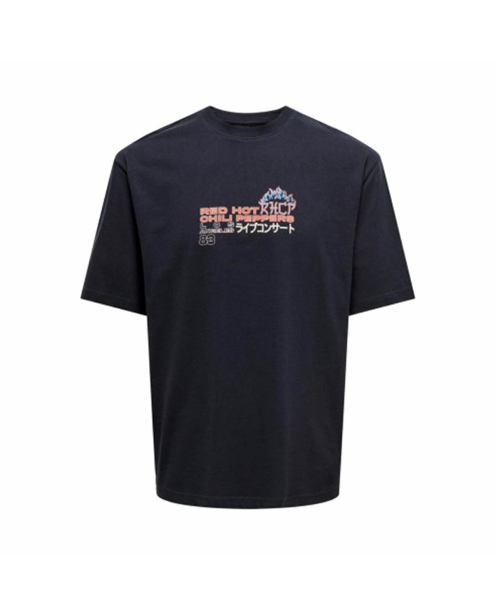 Maglia a Maniche Corte Uomo Only & Sons Onslooney Rlx Nero