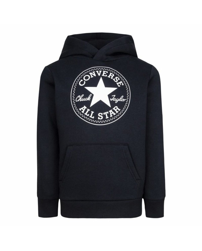 Felpa con Cappuccio Bambino Converse Chuck Taylor Patch Core Nero