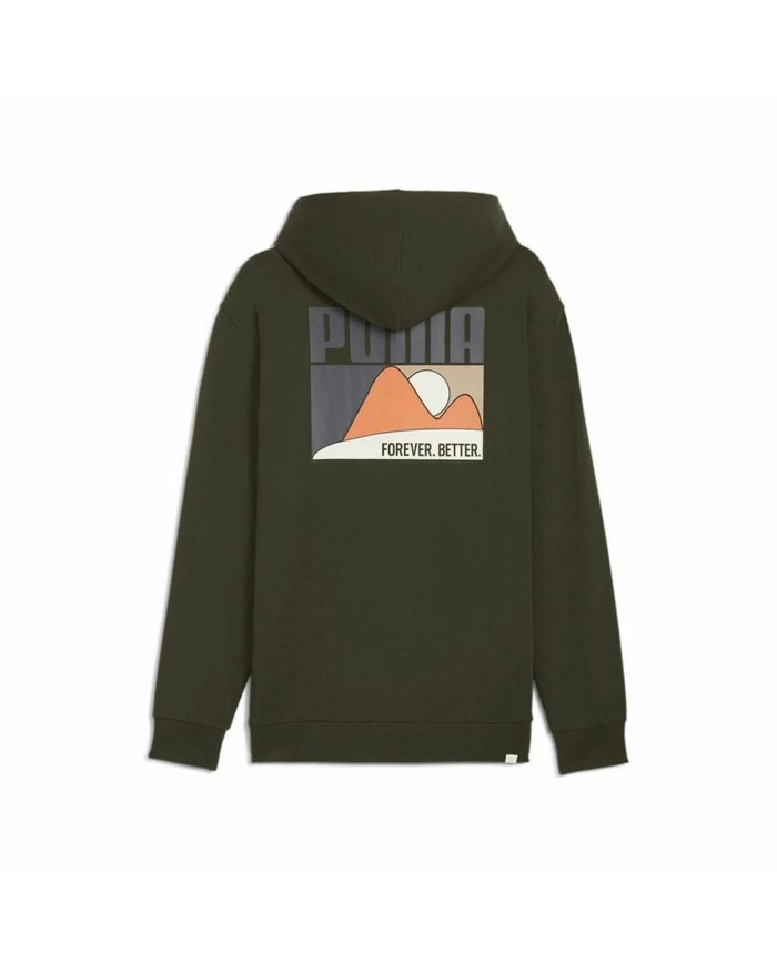 Felpa con Cappuccio Uomo Puma Oliva Felpa con Cappuccio Uomo Puma Oliva