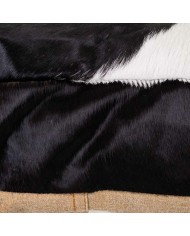 Cuscino Alexandra House Living Bianco Nero Pelle 10 x 48 x 48 cm