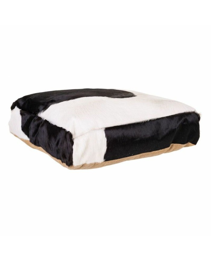Cuscino Alexandra House Living Bianco Nero Pelle 10 x 48 x 48 cm