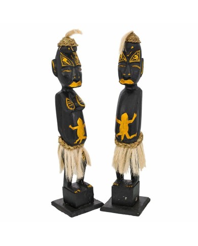 Set di Cifre Alexandra House Living Nero Legno Etnico 12 x 50 x 12 cm 2 Pezzi Set di Cifre Alexandra House Living Nero Legno Etnico 12 x 50 x 12 cm 2 Pezzi