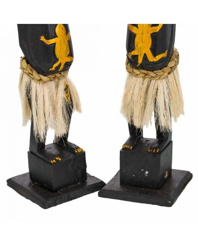 Set di Cifre Alexandra House Living Nero Legno Etnico 12 x 50 x 12 cm 2 Pezzi Set di Cifre Alexandra House Living Nero Legno Etnico 12 x 50 x 12 cm 2 Pezzi