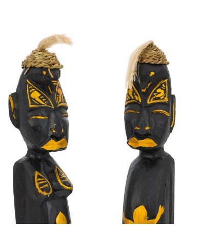 Set di Cifre Alexandra House Living Nero Legno Etnico 12 x 50 x 12 cm 2 Pezzi Set di Cifre Alexandra House Living Nero Legno Etnico 12 x 50 x 12 cm 2 Pezzi