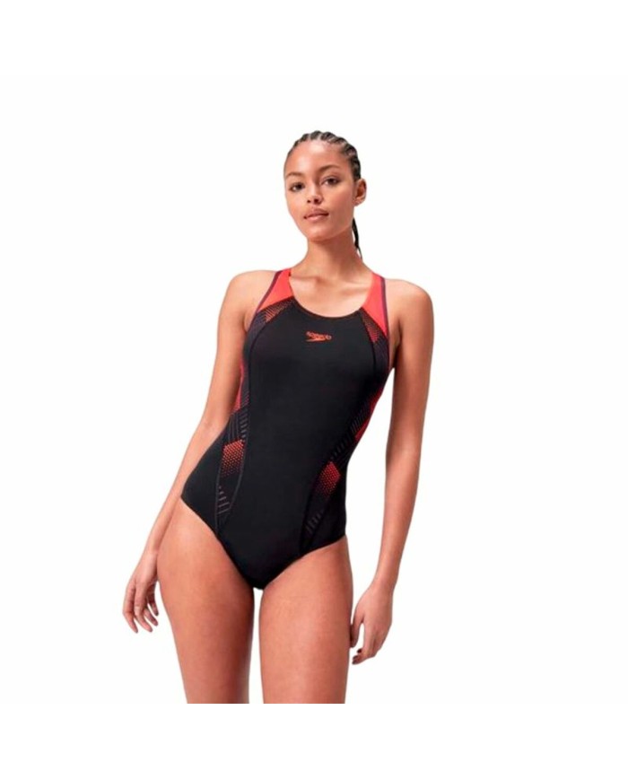Costume da Bagno Donna Speedo Placement Laneback Nero