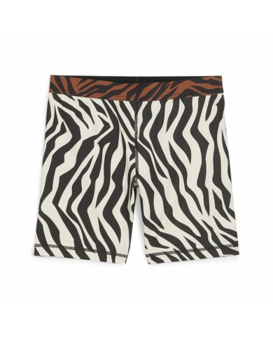 Leggings Sportivo da Donna Puma Animal Remix 5" Bike Zebra Bianco