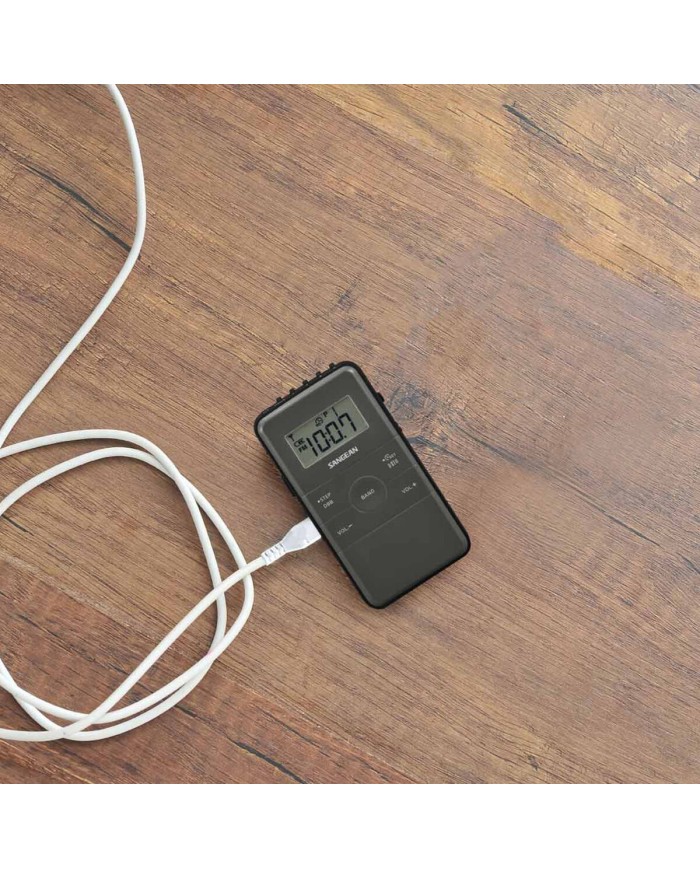 Radio Portatile Digitale Sangean Nero AM/FM Ricaricabile