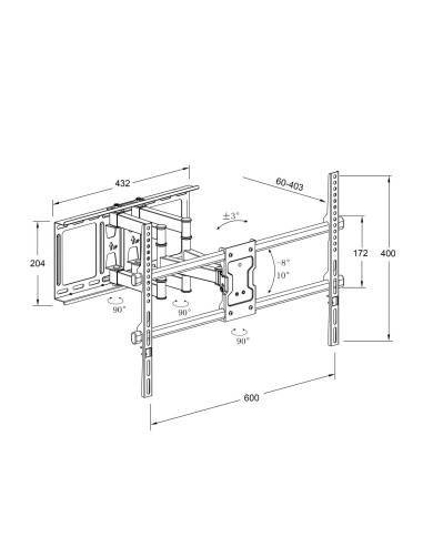 Supporto TV TM Electron 45 kg