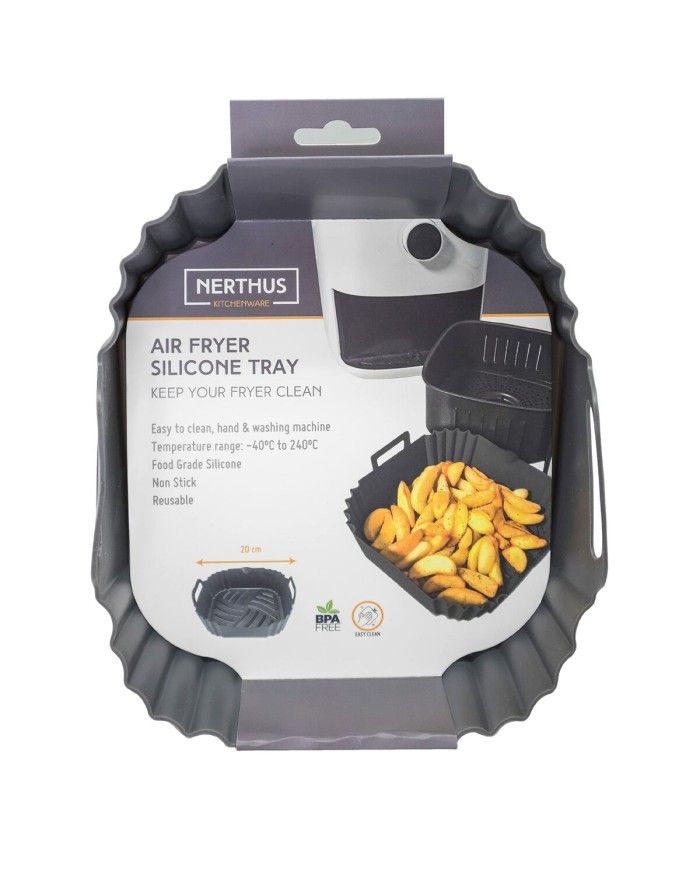 Vassoio riutilizzabile in silicone per friggitrice ad aria Vin Bouquet 20 cm Vassoio riutilizzabile in silicone per friggitrice ad aria Vin Bouquet 20 cm