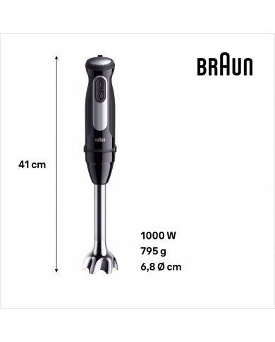 Frullatore ad Immersione Braun 0X22111502 1000 W Nero Frullatore ad Immersione Braun 0X22111502 1000 W Nero