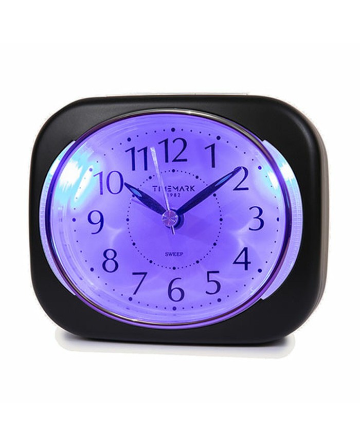 Orologio-Sveglia Analogico Timemark 10 x 8,5 x 4 cm Nero Plastica Classico